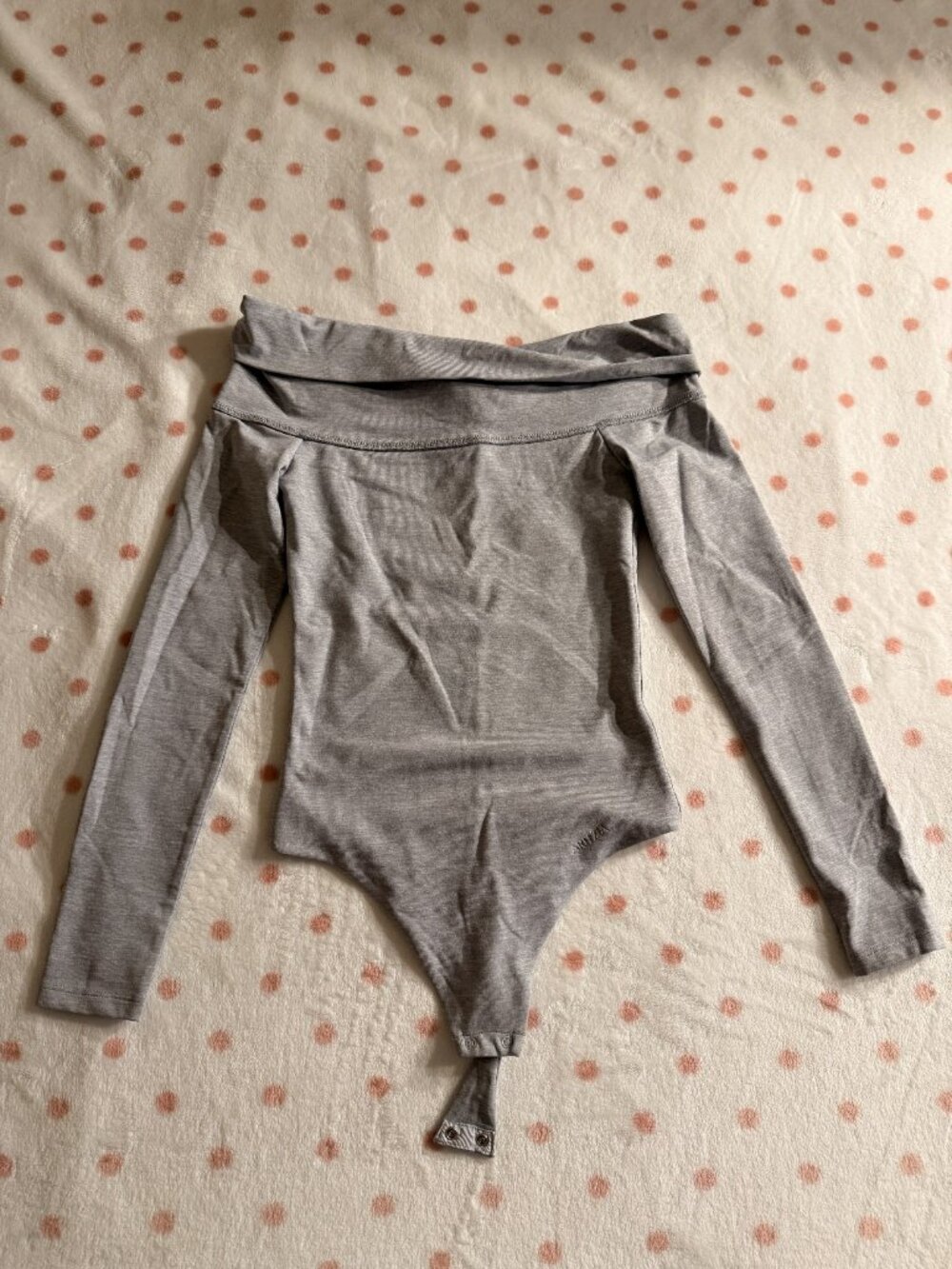 Aritzia Contour Deco Off-Shoulder Bodysuit, Grey - Size XS